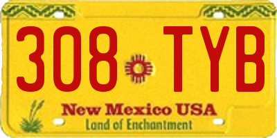 NM license plate 308TYB