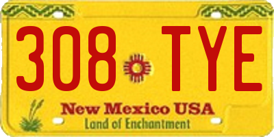 NM license plate 308TYE