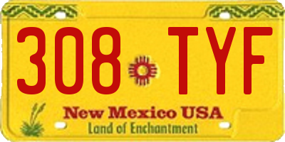 NM license plate 308TYF