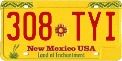 NM license plate 308TYI