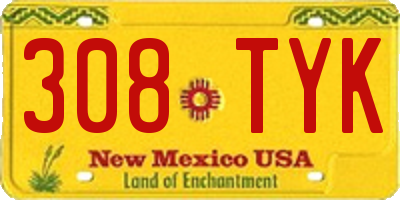 NM license plate 308TYK