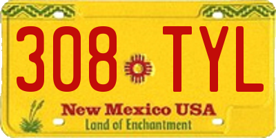 NM license plate 308TYL