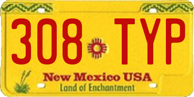 NM license plate 308TYP