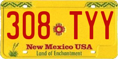 NM license plate 308TYY
