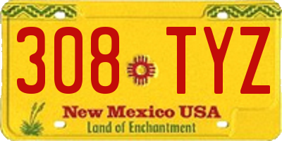 NM license plate 308TYZ