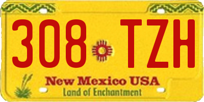 NM license plate 308TZH