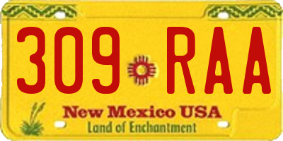 NM license plate 309RAA