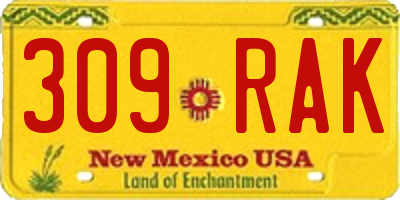 NM license plate 309RAK