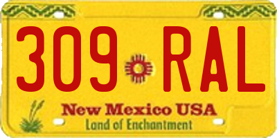NM license plate 309RAL