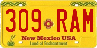 NM license plate 309RAM