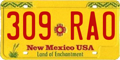 NM license plate 309RAO