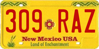 NM license plate 309RAZ