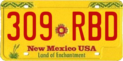 NM license plate 309RBD