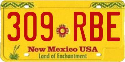 NM license plate 309RBE