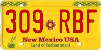 NM license plate 309RBF