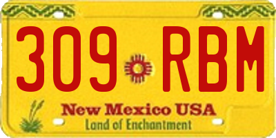 NM license plate 309RBM