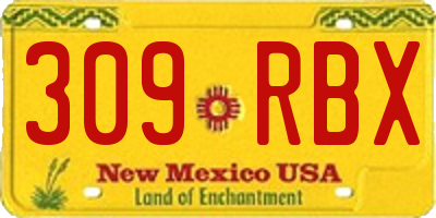 NM license plate 309RBX