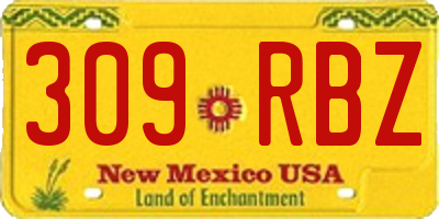 NM license plate 309RBZ