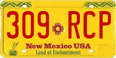 NM license plate 309RCP