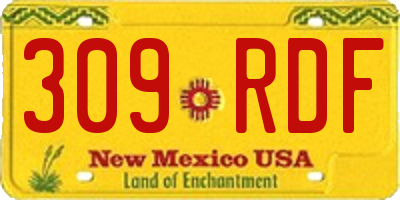 NM license plate 309RDF