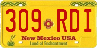 NM license plate 309RDI