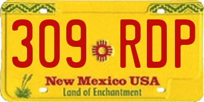 NM license plate 309RDP