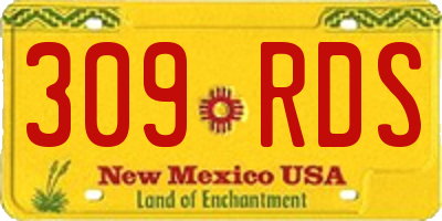 NM license plate 309RDS