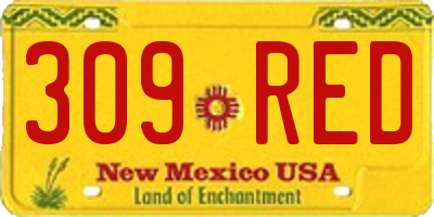 NM license plate 309RED