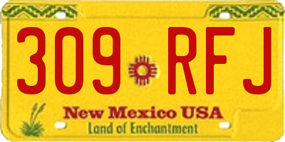 NM license plate 309RFJ
