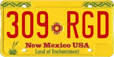 NM license plate 309RGD