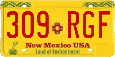 NM license plate 309RGF