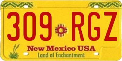 NM license plate 309RGZ
