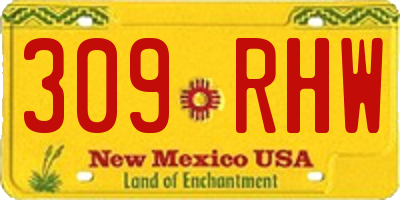 NM license plate 309RHW