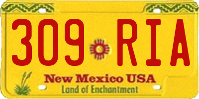 NM license plate 309RIA