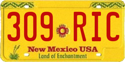 NM license plate 309RIC