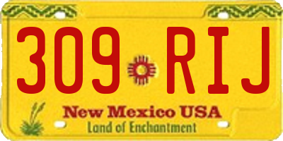 NM license plate 309RIJ