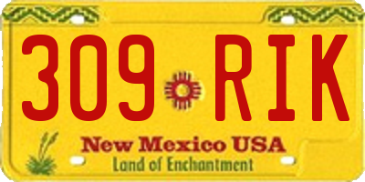 NM license plate 309RIK