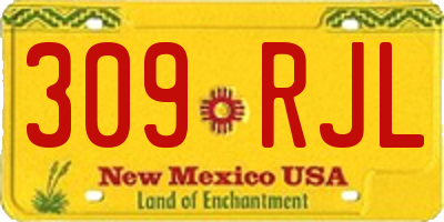NM license plate 309RJL