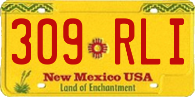 NM license plate 309RLI