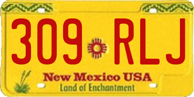 NM license plate 309RLJ