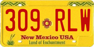 NM license plate 309RLW