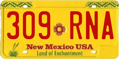 NM license plate 309RNA