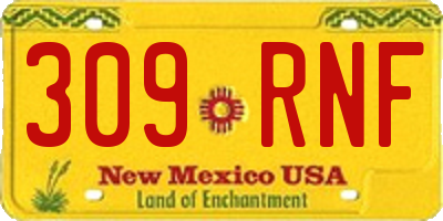 NM license plate 309RNF