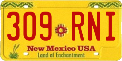 NM license plate 309RNI