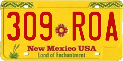 NM license plate 309ROA