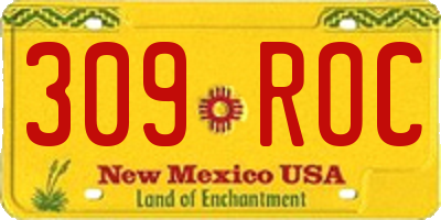 NM license plate 309ROC