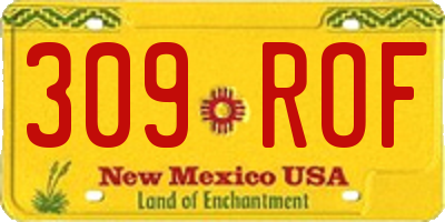 NM license plate 309ROF