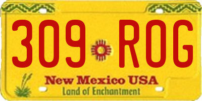 NM license plate 309ROG