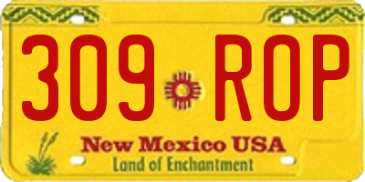 NM license plate 309ROP