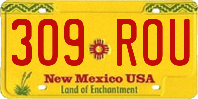 NM license plate 309ROU